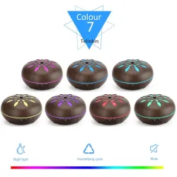 Ultraschall-Luftbefeuchter – Diffusor für ätherische Öle – Holzmaserung – LED – 500 ml