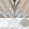 Glänzender Nagelglitter – weiße Glitzerflocken – Sandpuder