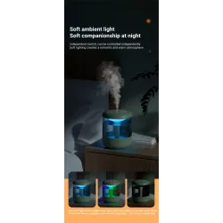 Ultrasonic air humidifier - essential oils diffuser - LED - USB - 1200 mlHumidifiers