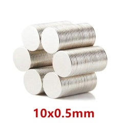N35 - Neodym-Magnet - starke Scheibe - 10 mm * 0,5 mm - 100 Stück