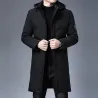 Lange Winterjacke mit Kapuze - Reißverschluss - Knöpfe