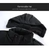 Lange Winterjacke mit Kapuze - Reißverschluss - Knöpfe