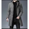 Long winter hooded jacket - zipper - buttonsJackets
