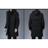 Lange Winterjacke mit Kapuze - Reißverschluss - Knöpfe