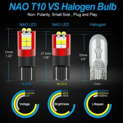 NAO - T10 - W5W - LED - 5W / 6W - car bulb - 2 piecesT10