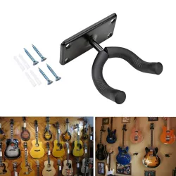 Wandmontierter Gitarrenhalter - Stahlhaken - rutschfest