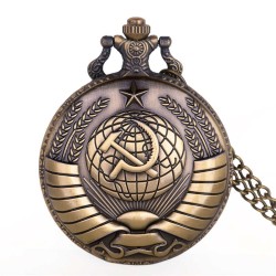 Vintage quartz pocket watch - Russian style - with chainWatches
