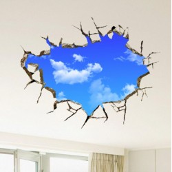 3D blauer Himmel - Wand- / Deckenaufkleber - 50 * 70 cm