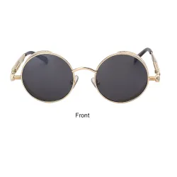 Runde Sonnenbrille aus Metall - Steampunk / Gothic-Stil - UV400 - Unisex
