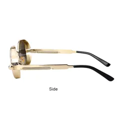 Runde Sonnenbrille aus Metall - Steampunk / Gothic-Stil - UV400 - Unisex