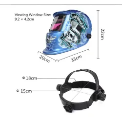 Auto darkening welding helmet - Solar - MIG - MMA - Lucky Speed GhostHelmets
