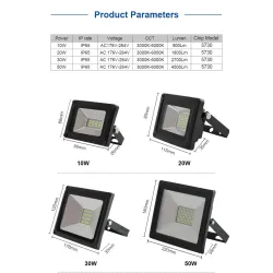 LED-Fluter - Arbeitsscheinwerfer für den Außenbereich - wasserdicht - 20W - 30W - 50W - 220V