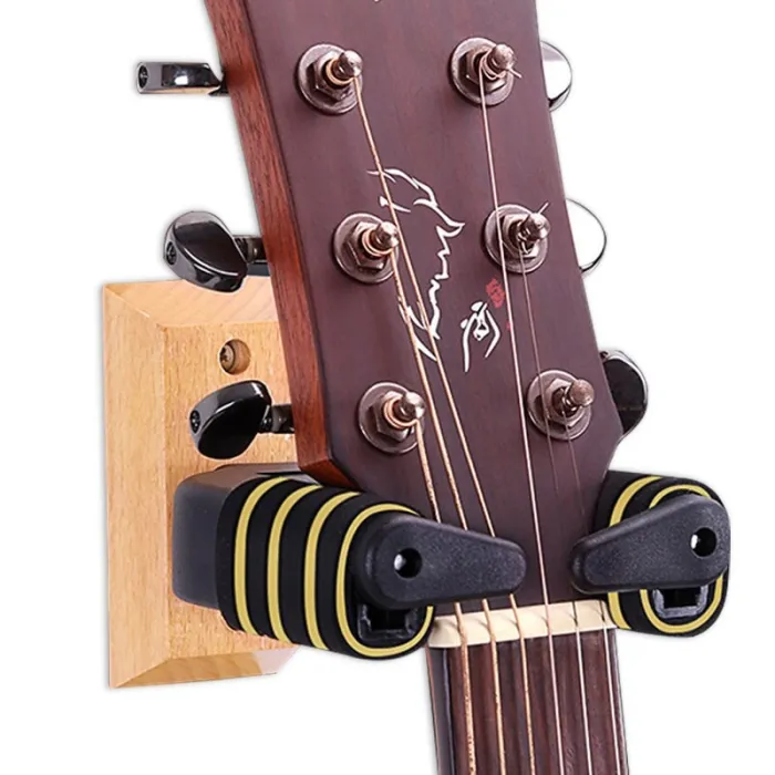 Wandmontierte Gitarrenhalterung - rutschfest - mit automatischer Verriegelung
