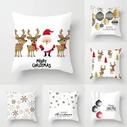 Decorative Christmas cushion cover - Merry Christmas - Happy New Year - 45cm * 45cmCushion covers