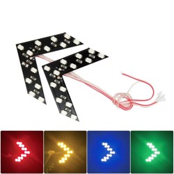 LED-Spiegelblinker - 14 LEDs - Pfeilform - 2 Stück