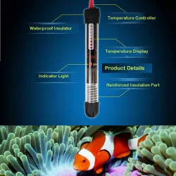 Warmwasserbereiter für Aquarien - mit Thermometer - einstellbar - 25 W - 50 W - 100 W - 200 W - 300 W