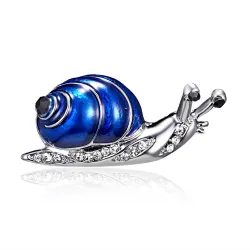 Blaue Kristallschnecke - Brosche