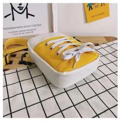 Kleine Umhängetasche aus Segeltuch - Schuhform