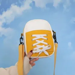 Kleine Umhängetasche aus Segeltuch - Schuhform