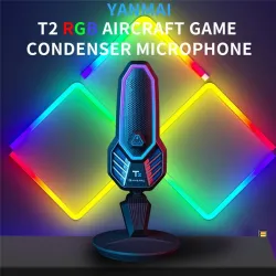 RGB-Gaming-Kondensatormikrofon – Niere – mit Ständer – USB