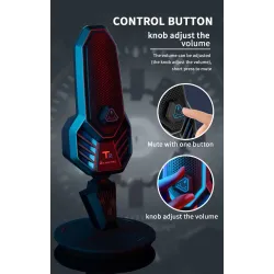RGB-Gaming-Kondensatormikrofon – Niere – mit Ständer – USB