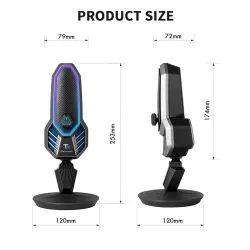 RGB-Gaming-Kondensatormikrofon – Niere – mit Ständer – USB