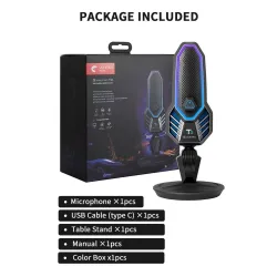 RGB-Gaming-Kondensatormikrofon – Niere – mit Ständer – USB