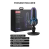RGB-Gaming-Kondensatormikrofon – Niere – mit Ständer – USB
