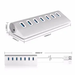 Splitter aus Aluminium - USB 3.0 - USB mit 7 Anschlüssen - HUB