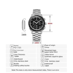 PAGANI DESIGN - stainless steel Quartz watch - waterproof - silver / blackWatches