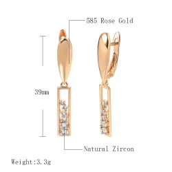 Elegante lange Ohrringe - Roségold / Kristalle