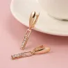 Elegante lange Ohrringe - Roségold / Kristalle
