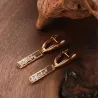 Elegante lange Ohrringe - Roségold / Kristalle