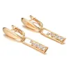 Elegante lange Ohrringe - Roségold / Kristalle