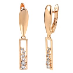 Elegant long earrings - rose gold / crystalsEarrings