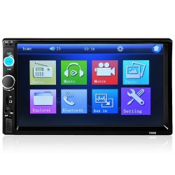 Bluetooth-Autoradio - DIN 2 - 7'' Zoll LCD-Touchscreen - MP3-MP5-Player - USB - MirrorLink