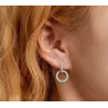 Turquoise double ring earrings - 925 sterling silverEarrings