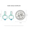 Turquoise double ring earrings - 925 sterling silverEarrings