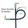 35-mm-Klinken-AUX-Audiokabel – Stecker auf Stecker – 90 Grad – rechter Winkel