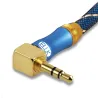 35-mm-Klinken-AUX-Audiokabel – Stecker auf Stecker – 90 Grad – rechter Winkel