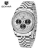 BENYAR - elegante Quarzuhr - Chronograph - wasserdicht - Edelstahl - weiß