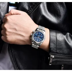 BENYAR - elegant Quartz watch - chronograph - waterproof - stainless steel - blueWatches