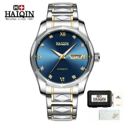 HAIQIN - mechanische Automatikuhr - Edelstahl - gold / blau