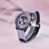 PAGANI DESIGN - mechanische Sportuhr - Chronograph - Regenbogenlünette - Lederarmband - lila