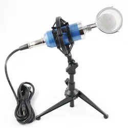 BM8000 – kabelgebundener Aufnahmekondensator – Mikrofon – Schwinghalterung – Ständer – 3,5-mm-Stecker