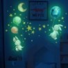 Leuchtender Wandaufkleber - Kinderzimmertapete - Hase / Mond / Luftballons / Sterne