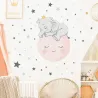 Luminous wall sticker - kids bedroom wallpaper - sleeping baby elephant / moon / starsWall stickers