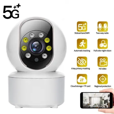Drahtlose Kamera - Babyphone - Automatisches Tracking - Zwei-Wege-Audio - 5G IP - WiFi - 720P
