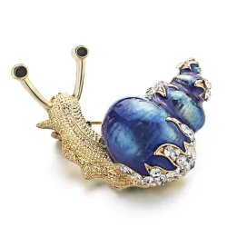 Emaille / Kristallschnecke - Brosche