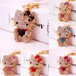 Crystal Kitty - Herz - Schleife - Schlüsselanhänger